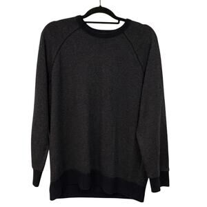 Vince Crewneck Sweater Mens Large Contrast Cuffs and Bottom Hem Navy Blue